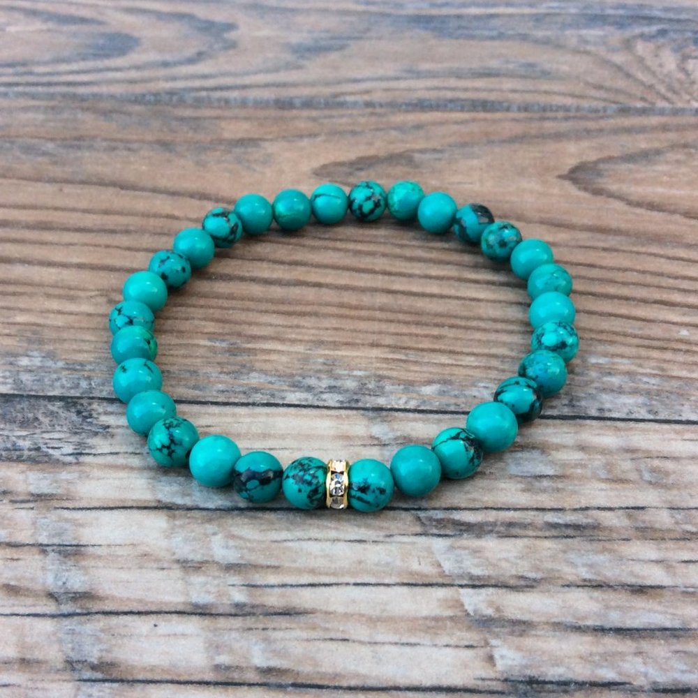 Turquoise bracelet, gemstone bracelet, December birthstone, crystal healing